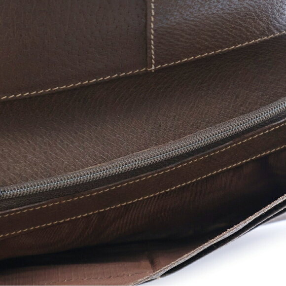 Gucci GG Supreme Logo Plate Leather Long Wallet Bifold Beige Brown - Picture 6 of 6